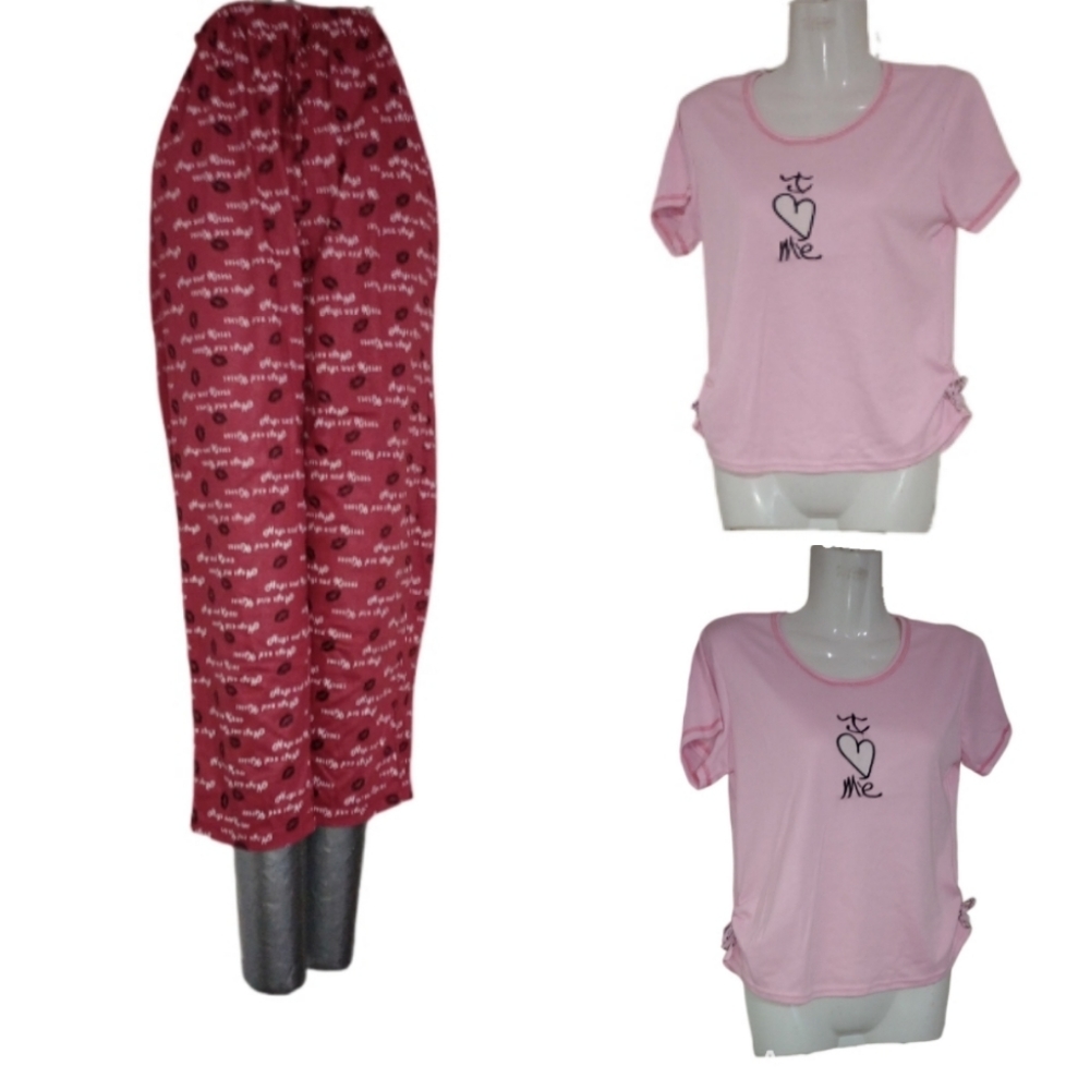 Pink and red pajamas set